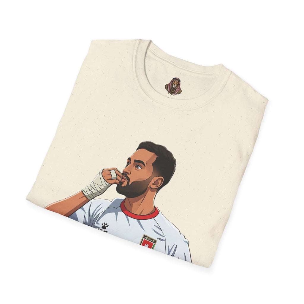 Soccer King T-Shirt — Lion with Shemagh & #9 Footballer Graphic Tee