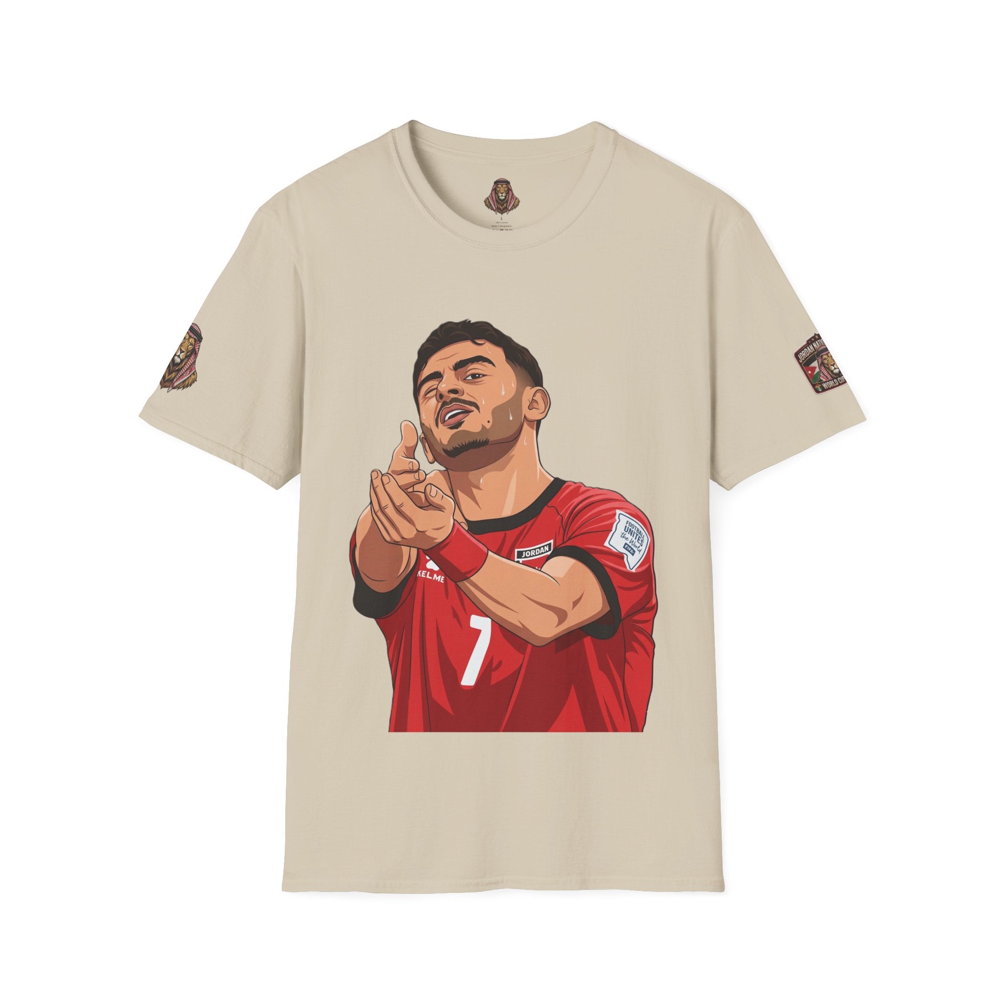 Soccer Player Illustration T-Shirt — 'Nashama' Clapping Crest