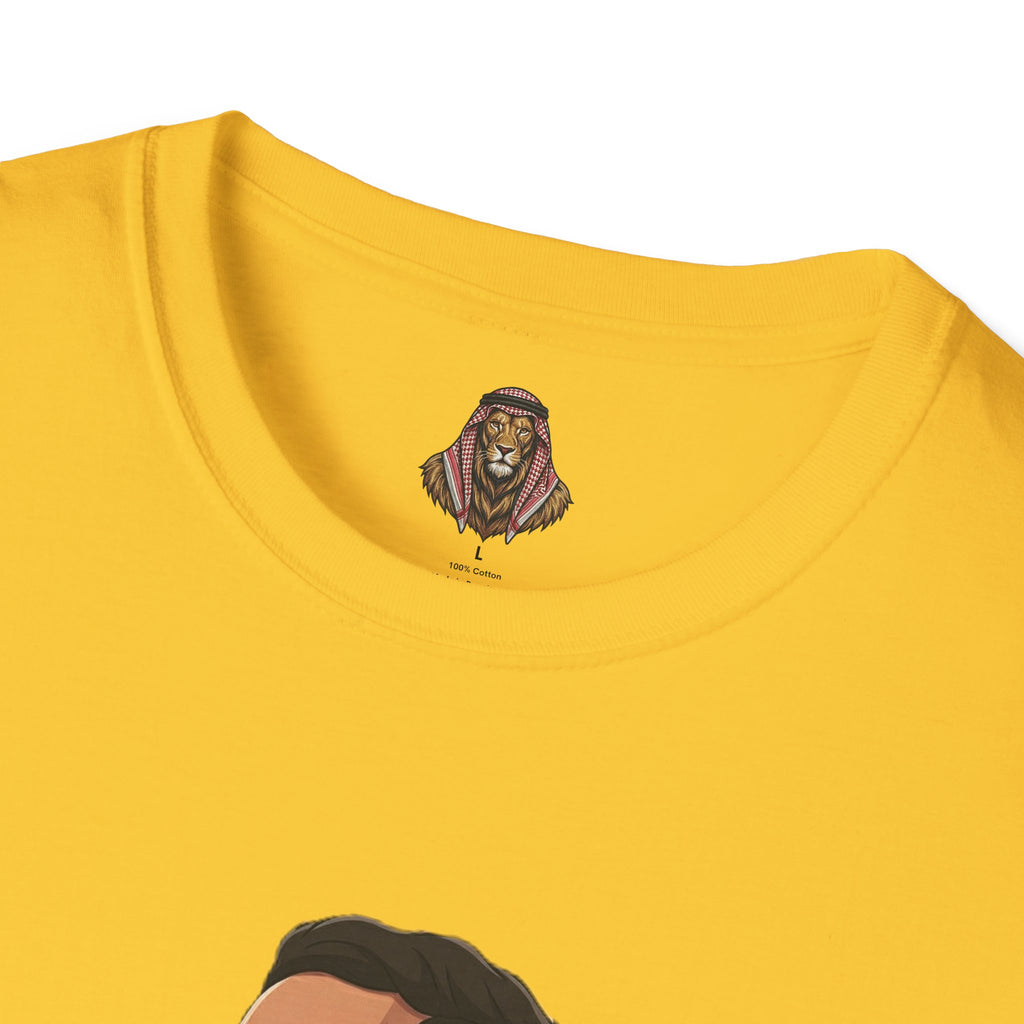 Soccer King T-Shirt — Lion with Shemagh & #9 Footballer Graphic Tee