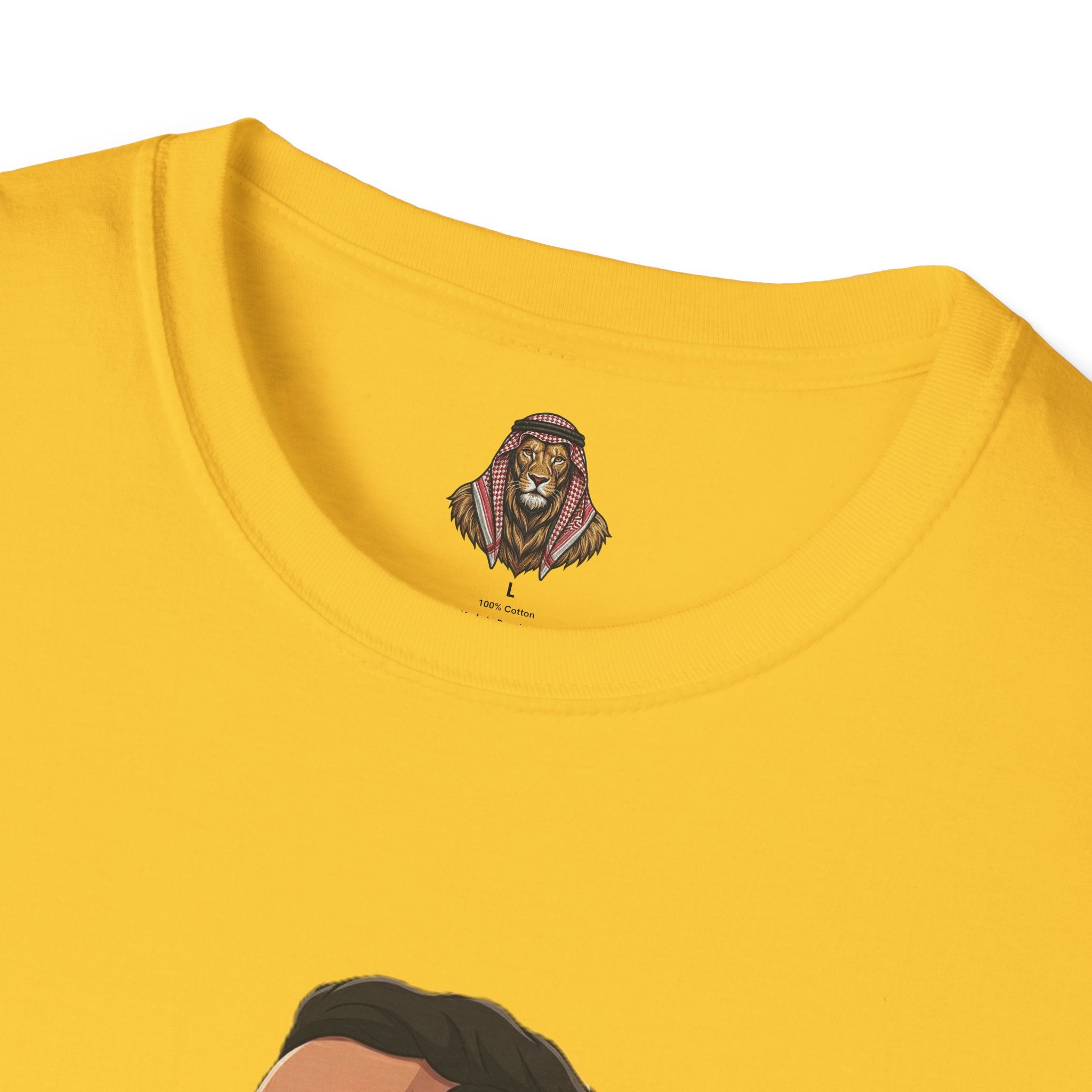 Soccer King T-Shirt — Lion with Shemagh & #9 Footballer Graphic Tee